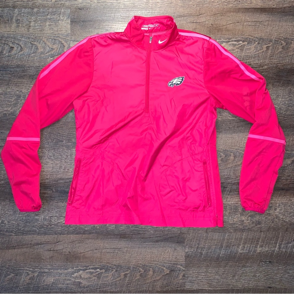 Nike Golf 1/4 Zip NFL Philadelphia Eagles Women’s Size Medium Pink/White/Green